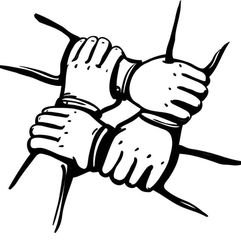 סמל של ידיים אוחזות אחד בשנייה
